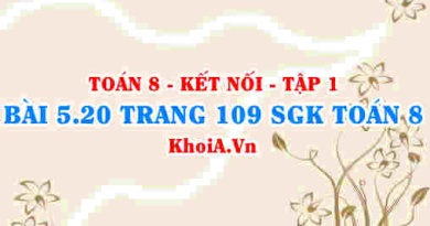 Bài 5.20 trang 109 SGK Toán 8 tập 1 Kết nối tri thức